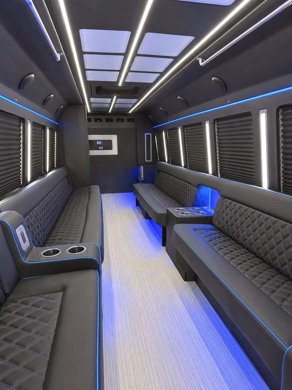 Passenger watching the Miami scenery during a regional party bus road trip