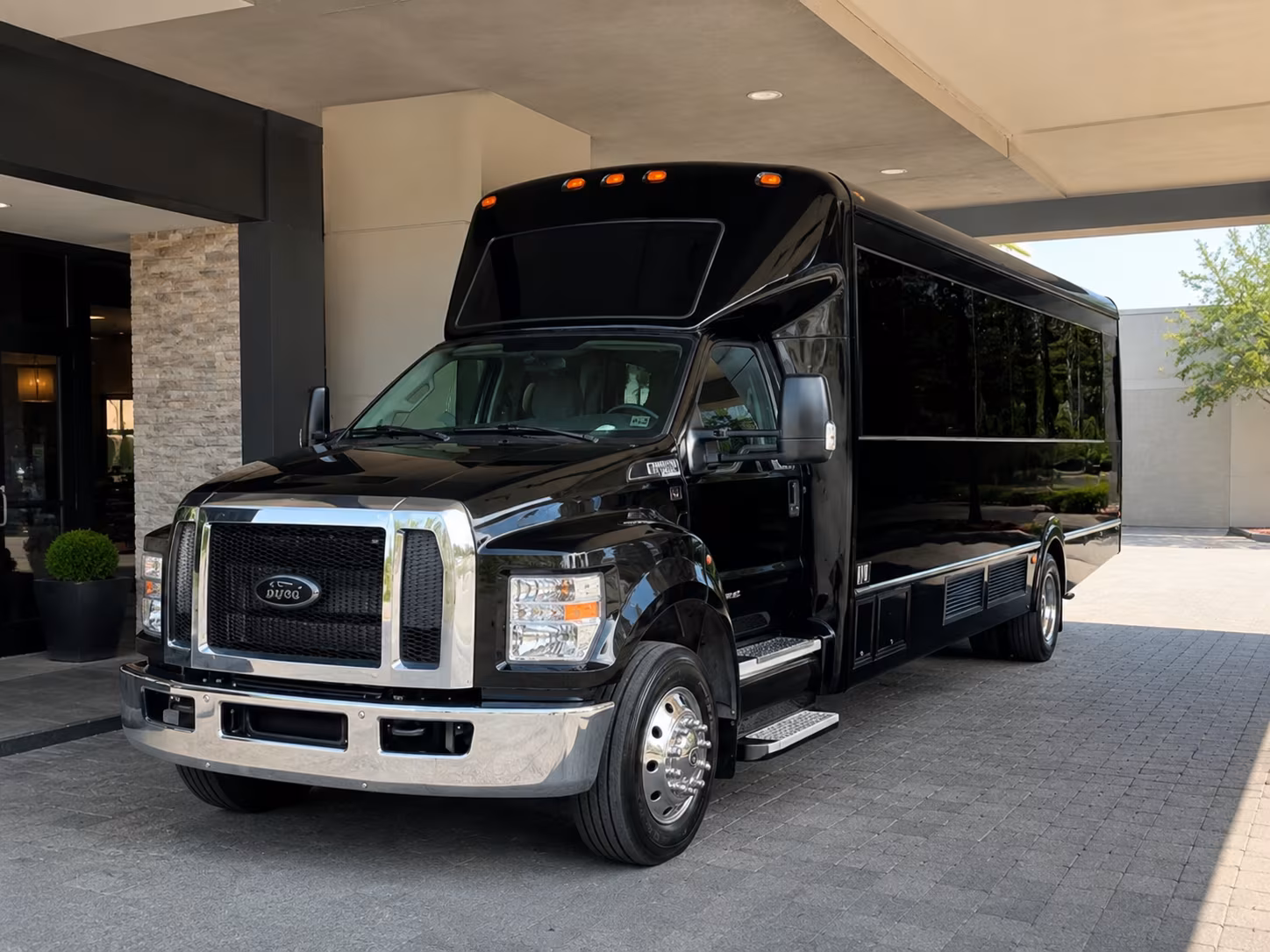 Passenger seating aboard a party bus rental serving Miami