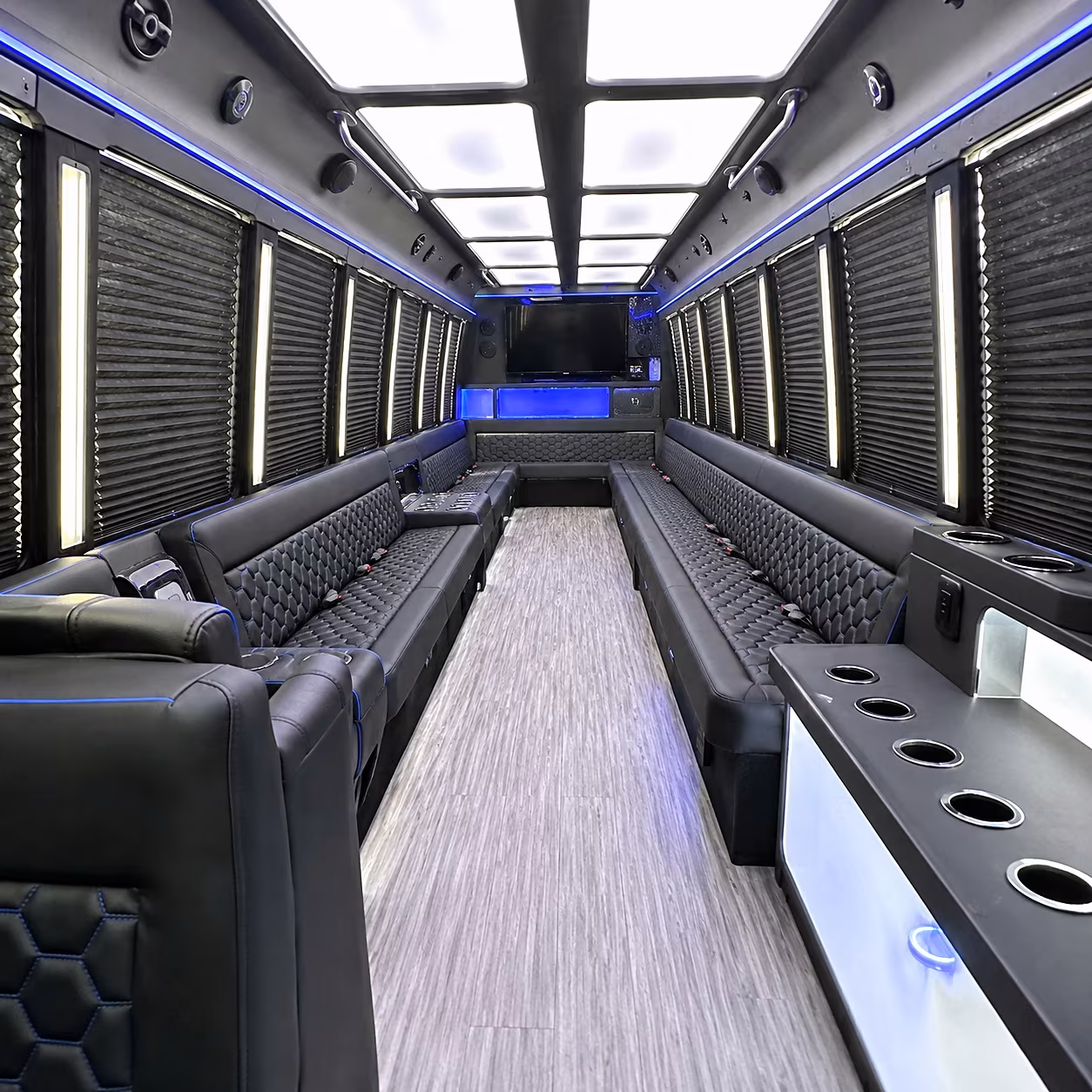 Miami Private Event Transportation party bus interior