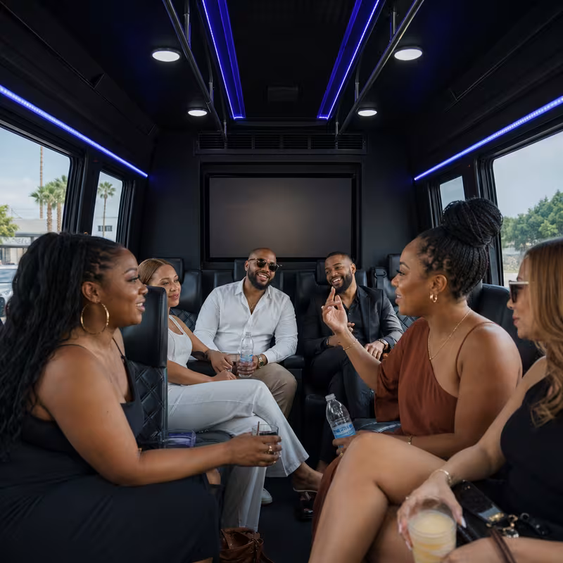 Black Mercedes Sprinter van staged for an Miami Private Event Transportation group