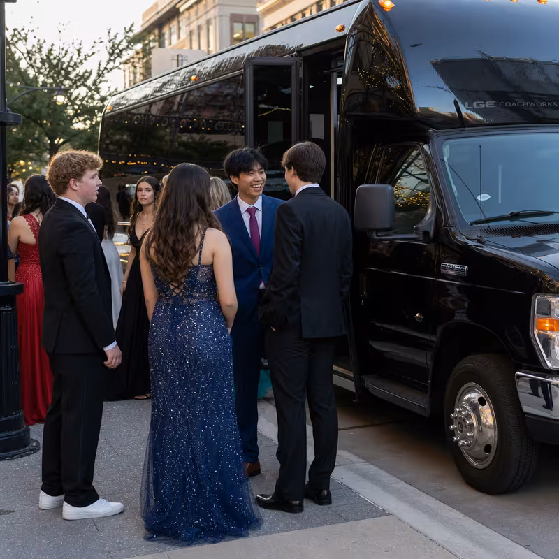 Passengers loading luggage while boarding an Miami group shuttle