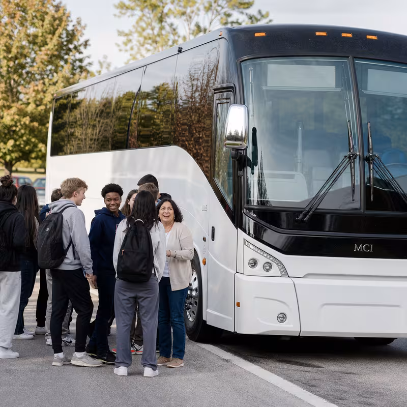Black Mercedes Sprinter van staged for an Miami School Transportation group