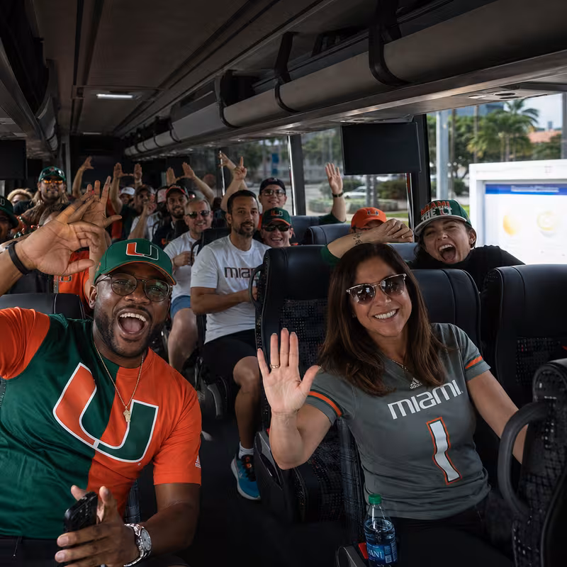 Black Mercedes Sprinter van staged for an Miami Sporting Event Transportation group